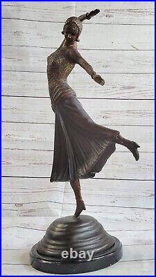 Art Deco Bronze after Chiparus Figurine Female Dancer Flapper Hand Made Figurine Art Deco Bronze after Chiparus Figurine Female Dancer Flapper Hand Made Figurine