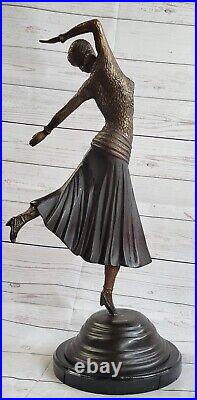 Art Deco Bronze after Chiparus Figurine Female Dancer Flapper Hand Made Figurine Art Deco Bronze after Chiparus Figurine Female Dancer Flapper Hand Made Figurine