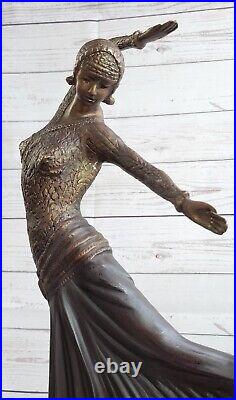 Art Deco Bronze after Chiparus Figurine Female Dancer Flapper Hand Made Figurine Art Deco Bronze after Chiparus Figurine Female Dancer Flapper Hand Made Figurine