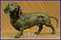 Art Deco European Made Bloodhound Dog Animal Home Office Bronze Statue Decor LRG