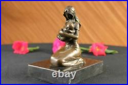 Art Deco Hand Made Mother and Newborn Baby Bronze Sculpture European Made Statue