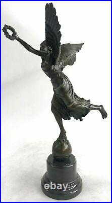 Art Deco Hand Made Nike Female Victory Angel Museum Quality Bronze Statue Deal