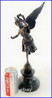 Art Deco Hand Made Nike Female Victory Angel Museum Quality Bronze Statue Figure