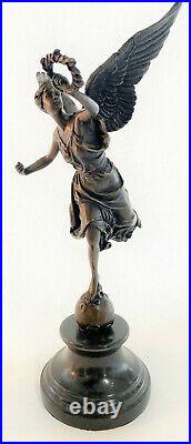 Art Deco Hand Made Nike Female Victory Angel Museum Quality Bronze Statue Figure