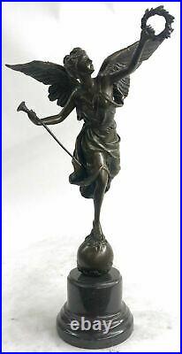 Art Deco Hand Made Nike Female Victory Angel Museum Quality Bronze Statue decor