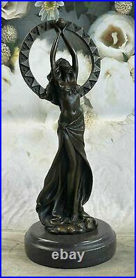 Art Deco Hand Made Semi Nude Female Elegant Bronze Sculpture Statue Deal