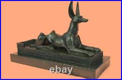 Art Deco Hand Made by Lost Wax Egypt Egyptian Dog Bronze Sculpture Statue Gift