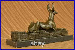 Art Deco Hand Made by Lost Wax Egypt Egyptian Dog Bronze Sculpture Statue Sale