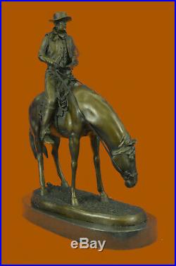 Art Deco Hot Cast Detailed Bronze Sculpture Cowboy with Rifle Hand Made Statue