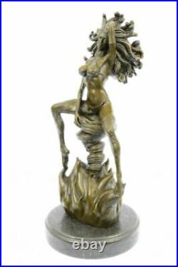 Art Deco/Nouveau Female Warrior Medusa Hand Made by LostWax Method Bronze Statue