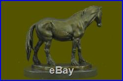 Art Deco Running Horse Hand Made Marble Base Sculpture Statue Bronze Deco BB