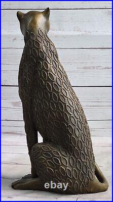 Art Deco Sculpture Jaguar Panther Animal Bronze Statue Hand Made Statue Figurine