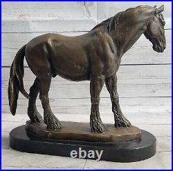 Art Deco Sculpture Running Horse Bronze Statue Hand Made Marble Base Sale