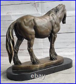 Art Deco Sculpture Running Horse Bronze Statue Hand Made Marble Base Sale