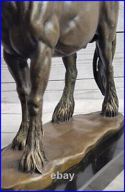 Art Deco Sculpture Running Horse Bronze Statue Hand Made Marble Base Sale