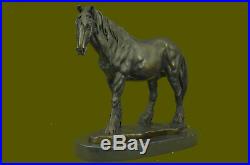 Art Deco Sculpture Running Horse Bronze Statue Hand Made Marble Base Sale Decor