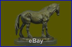 Art Deco Sculpture Running Horse Bronze Statue Hand Made Marble Base Sale Decor