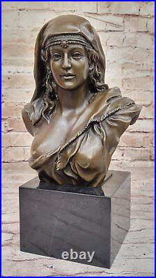 Art Deco Statue Figurine Hand Made Woman Bronze Sculpture Statue Artwork