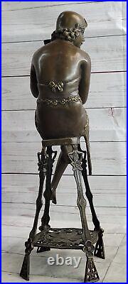 Art Deco Style Bronze Of A Girl On A Chair Hand Made with Sale NR