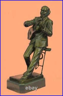 Art Deco Vienna Bronze Gorgeous Detailed Male Man Guitar Player Hand Made Statue