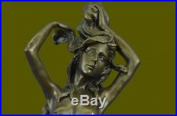 Art Nouveau Hand Made by Lost Wax Method Mermaid Sea Nautical Bronze Statue