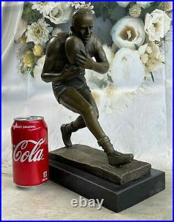 Athletic Bronze Sculpture Rugby Player Made by Lost Wax Method Large Statue DEAL