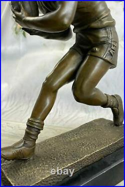 Athletic Bronze Sculpture Rugby Player Made by Lost Wax Method Large Statue DEAL
