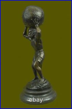 Atlas Holding World Greek Statue 100% Real Bronze by Lost wax Method Hand Made