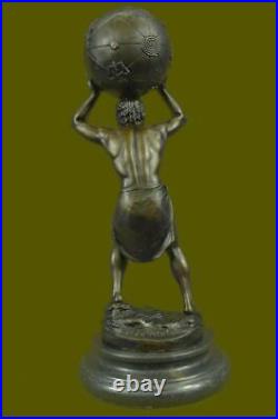 Atlas Holding World Greek Statue 100% Real Bronze by Lost wax Method Hand Made