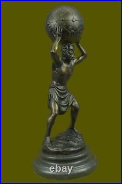 Atlas Holding World Greek Statue 100% Real Bronze by Lost wax Method Hand Made