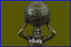 Atlas Holding World Greek Statue 100% Real Bronze by Lost wax Method Hand Made