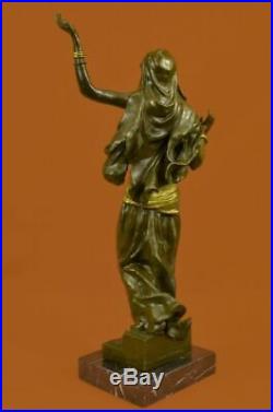Authentic Genuine Vitaleh European Made Museum Quality Arab Girl Bronze Statue