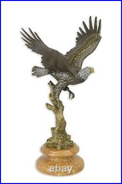 BRONZE FIGURE Eagle on Base SCULPTURE Statue DECORATION Eagle EJA0235