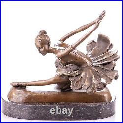 BRONZE FIGURE STATUE SCULPTURE ballerina MARBLE BASE ballet DANCE decorationJMA093