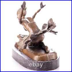 BRONZE FIGURE STATUE SCULPTURE ballerina MARBLE BASE ballet DANCE decorationJMA093