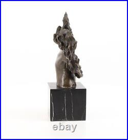 BRONZE FIGURE horse head MARBLE BASE statue HORSE sculpture DECORATION EJA0027.1