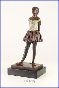 BRONZE SCULPTURE DANCER MARBLE BASE DANCER WOMAN figure decorative statue EJA0302