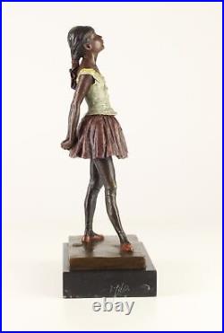 BRONZE SCULPTURE DANCER MARBLE BASE DANCER WOMAN figure decorative statue EJA0302
