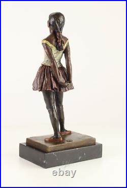 BRONZE SCULPTURE DANCER MARBLE BASE DANCER WOMAN figure decorative statue EJA0302.2