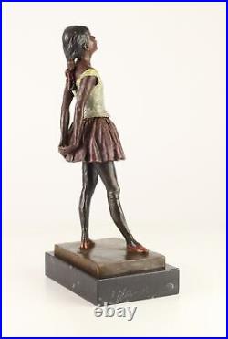 BRONZE SCULPTURE DANCER MARBLE BASE DANCER WOMAN figure decorative statue EJA0302.2