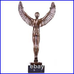 BRONZE SCULPTURE Icarus MARBLE BASE Greek Mythology Statue DECORATION JMA138.2