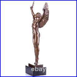 BRONZE SCULPTURE Icarus MARBLE BASE Greek Mythology Statue DECORATION JMA138.2