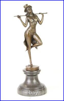 BRONZE SCULPTURE OF AN Imagination DANCER Marble Base Statue Figure EJA0132