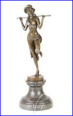 BRONZE SCULPTURE OF AN Imagination DANCER Marble Base Statue Figure EJA0132