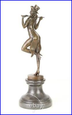 BRONZE SCULPTURE OF AN Imagination DANCER Marble Base Statue Figure EJA0132