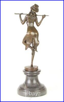 BRONZE SCULPTURE OF AN Imagination DANCER Marble Base Statue Figure EJA0132