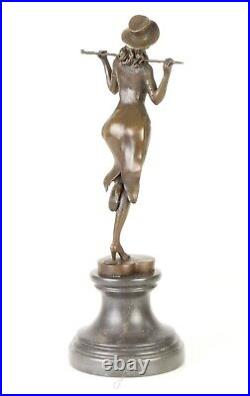 BRONZE SCULPTURE OF AN Imagination DANCER Marble Base Statue Figure EJA0132