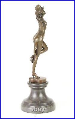 BRONZE SCULPTURE OF AN Imagination DANCER Marble Base Statue Figure EJA0132