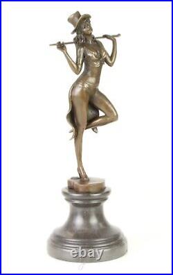 BRONZE SCULPTURE OF AN Imagination DANCER Marble Base Statue Figure EJA0132