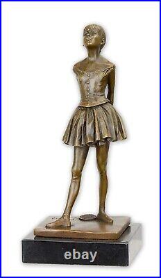 BRONZE SCULPTURE dancer fourteen years MARBLE BASE decoration figure statue EJA0249.1